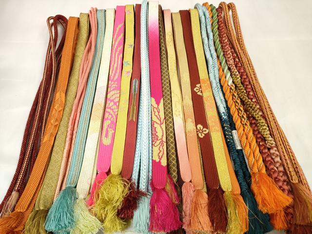 平和屋着物●和装小物　帯締め20本セット　高麗組　笹浪組　鴨川組　金糸　逸品　DAAU7826zzz