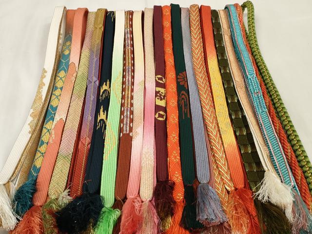 平和屋着物●和装小物　帯締め20本セット　高麗組　笹浪組　金糸　逸品　DAAU7833zzz