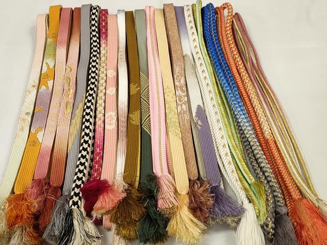 平和屋着物●和装小物　帯締め20本セット　高麗組　笹浪組　亀甲組　冠組　奈良組　金糸　逸品　DAAU7839zzz