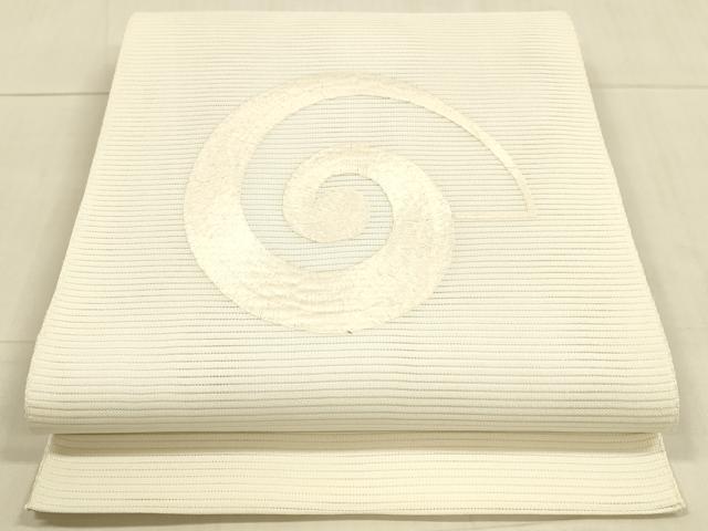 平和屋着物＊夏物　絽綴れ　八寸名古屋帯　総刺繍　貝　逸品　DAAX0158cm