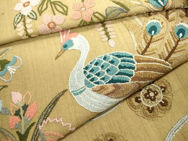 平和屋着物●中国三大刺繍　相良刺繍　太鼓柄袋帯　絞り　おぼろ染め　立波花文　銀通し地　正絹　逸品　DAAZ3067ob 平和屋着物○中国三大刺繍 相良刺繍 総刺繍 太鼓柄袋帯 紬