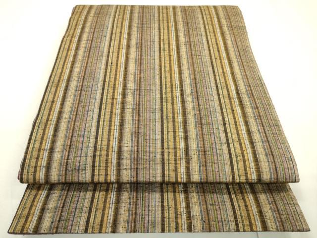 平和屋着物○全通柄袋帯 紬地 丸間道 正絹 逸品 未