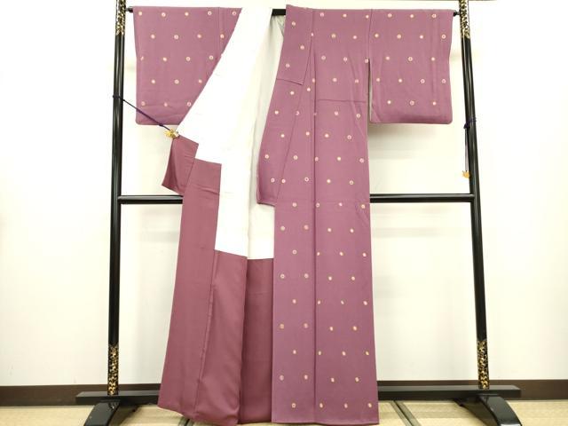 平和屋着物■上質な小紋　風景花松文　鬼しぼ縮緬　正絹　逸品　未使用　AAAM1557Agk 平和屋着物▽上質な小紋 単衣 型染め 風景草花文 鬼しぼ