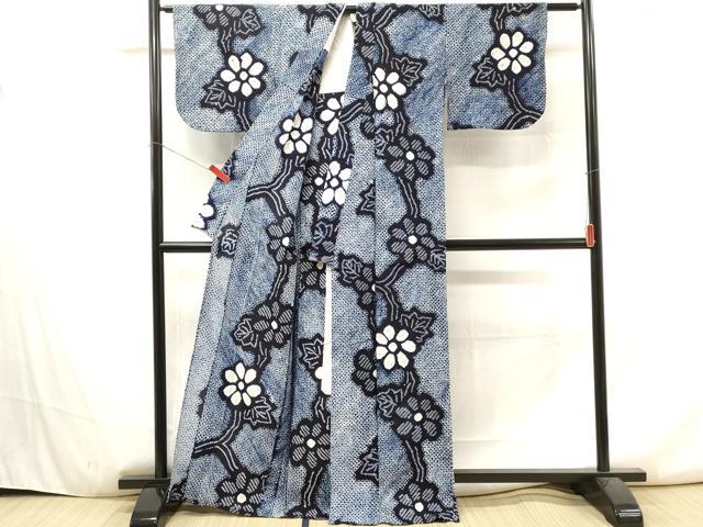 平和屋本店□極上 夏物 銀座秀粋 浴衣 有松鳴海絞り 杜若 綿紅梅