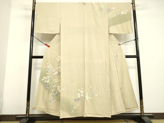 平和屋着物●訪問着　友禅　作家物　草花文　暈し染め　正絹　逸品　DAAV1043tw