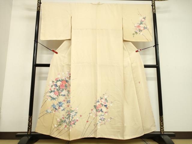 平和屋着物●本加賀友禅作家　岡本幸治　訪問着　草花文　暈し染め　正絹　逸品　未使用　DAAV1052tw