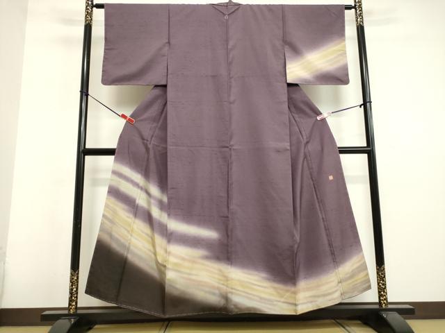 平和屋着物●石川県指定無形文化財　牛首紬　白山工房　手織り　訪問着　霞文　正絹　逸品　未使用　DAAV1057tw