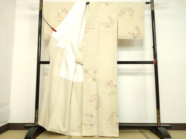 平和屋着物○訪問着 草花丸文 正絹 逸品 未使用 DAAV1063tw