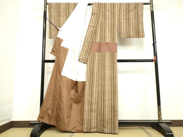 平和屋着物○上質な紬 間道 正絹 逸品 DAAV1083tw