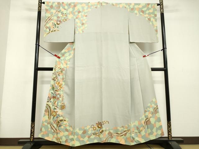 平和屋着物●訪問着　洋花文　金糸　正絹　逸品　DAAV1098tw