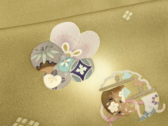 平和屋着物○訪問着 雲取り風景花文 暈し染め 金彩 正絹