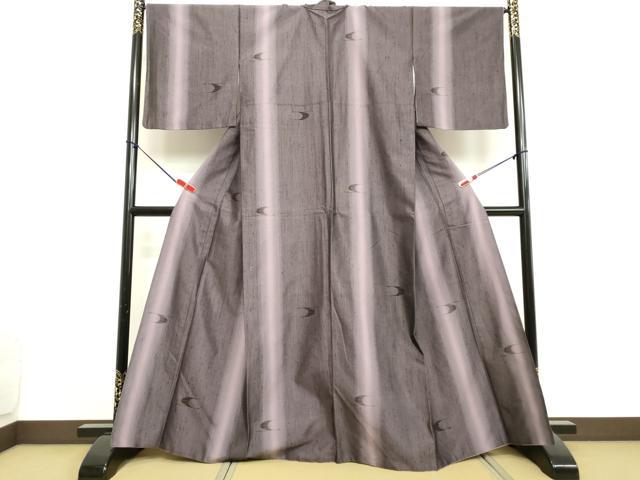 平和屋着物○伝統工芸士 池田光正 紬 夢幻織 抽象間道 反端付き 正絹