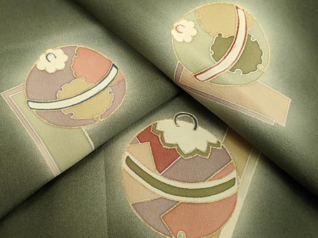 平和屋着物●上質な小紋　鞠　蛍暈し　金彩　正絹　逸品　未使用　DAAV1101tw