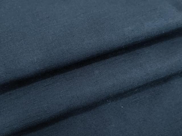 平和屋着物●男性　紬　ネービーブルー色　正絹　逸品　DAAV1111tw