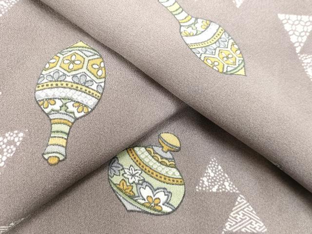 平和屋着物●上質な小紋　水野正夫　陶器舞桜文　正絹　逸品　未使用　DAAV1121tw