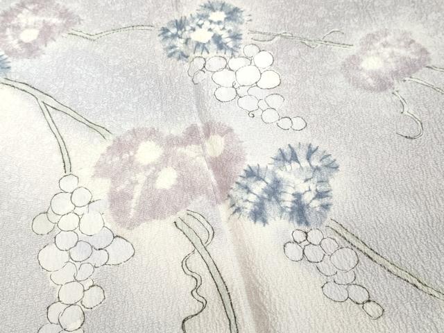 平和屋着物○訪問着 絞り 葡萄蔦の葉文 暈し染め 正絹 逸品 DAAV1131tw