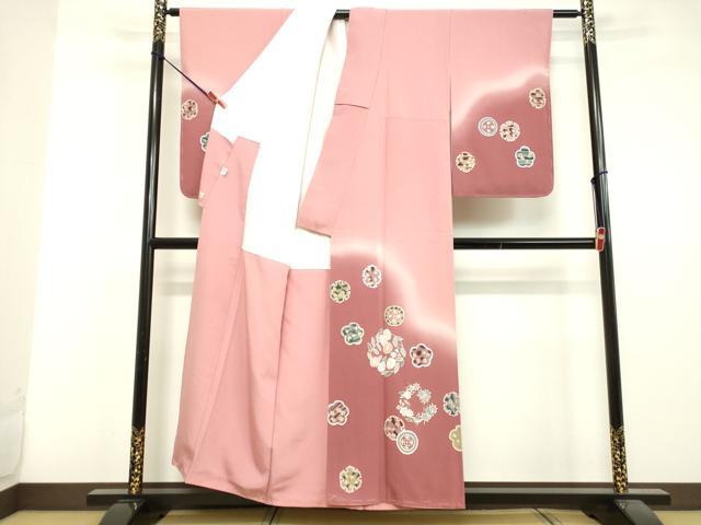 平和屋着物○工芸染織 小いけ謹製 訪問着 作家物 雪輪草花丸文