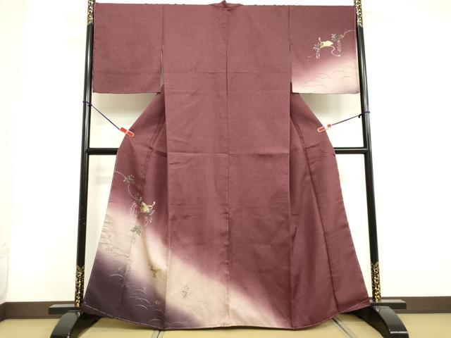 平和屋着物●訪問着　総絞り　扇面草花芝文　暈し染め　金彩　やまと誂製　正絹　逸品　未使用　DAAV1160tw