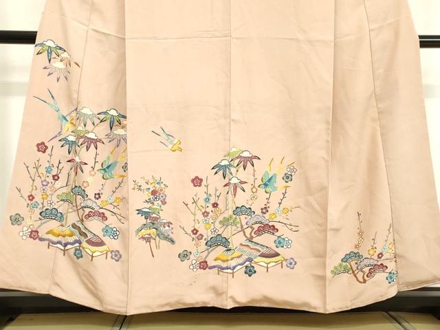 平和屋着物○訪問着 型染め 風景飛鳥文 松竹梅 正絹 逸品 DAAV1174tw