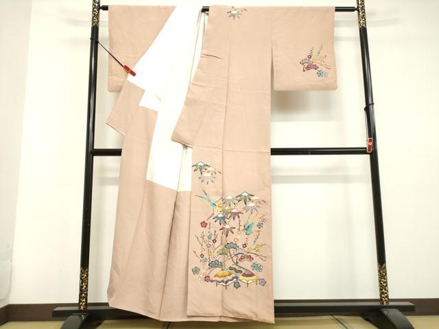 平和屋着物○訪問着 型染め 風景飛鳥文 松竹梅 正絹 逸品 DAAV1174tw