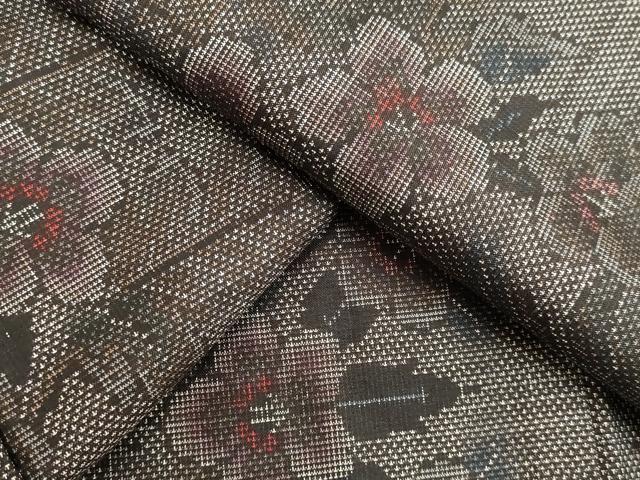 平和屋着物●本場大島紬　9マルキ　草花文　正絹　逸品　DAAV1191tw