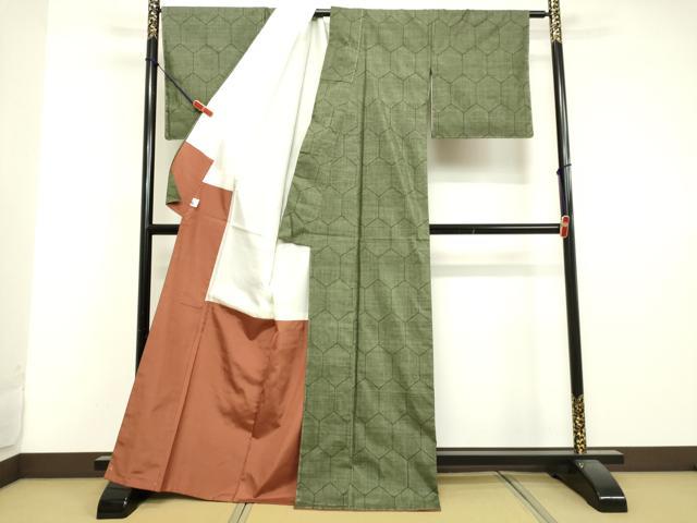 平和屋着物○本場大島紬 9マルキ 陶器草木文 正絹 逸品 CAAT7182vf