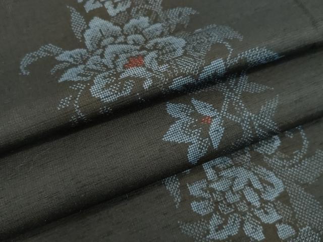 平和屋着物●上質な紬　洋花間道　正絹　逸品　DAAV1261tw