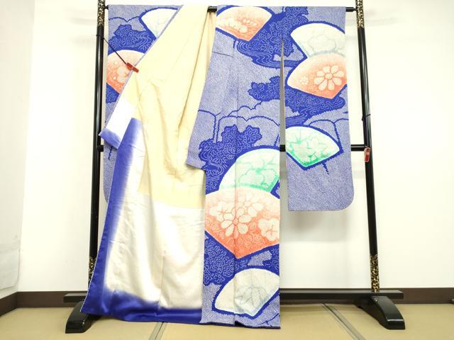 平和屋着物○豪華振袖 総絞り 流水草花文 正絹 逸品 CAAX5737gh