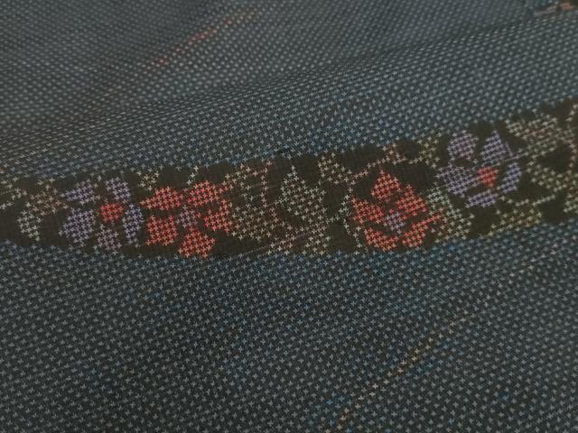 平和屋着物●本場大島紬　7マルキ　古代染色純泥染　草花文　徳永重信作　証紙付き　正絹　逸品　DAAV1274tｗ 平和屋着物○本場大島紬 7マルキ 古代染色純泥染 草花文 徳永