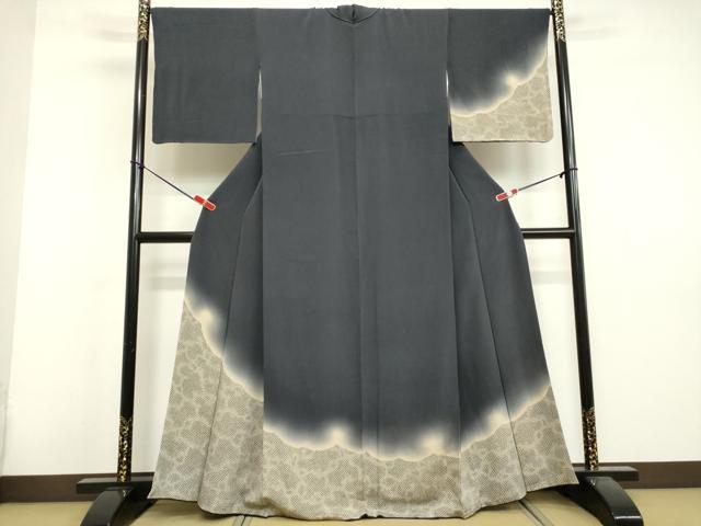 平和屋着物●訪問着　鹿の子抽象文様　暈し染め　鬼しぼ縮緬　正絹　逸品　DAAV1287tw