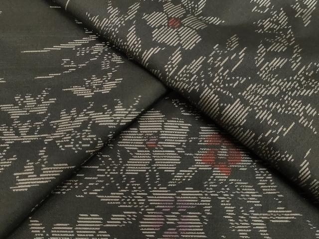 平和屋着物●本場大島紬　草花文　正絹　逸品　DAAV1300tw