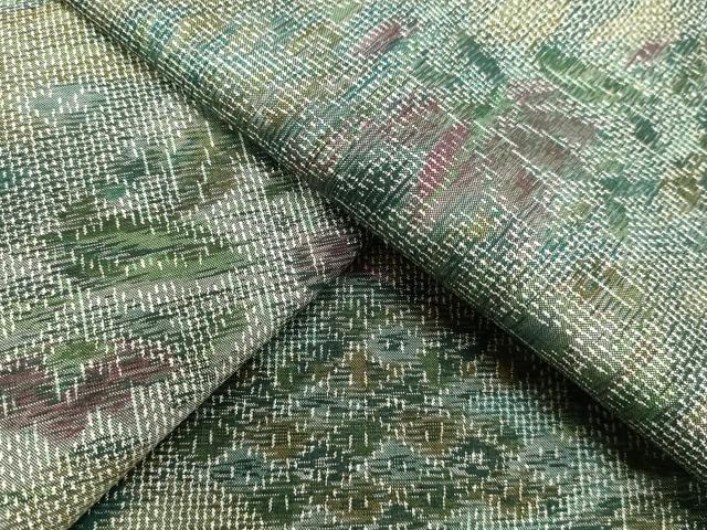 平和屋着物●上質な紬　草花文　正絹　逸品　DAAV1319tw