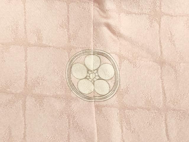 平和屋着物○上質な色無地 市松地紋 薄桜色 正絹 逸品 DAAV1335tw