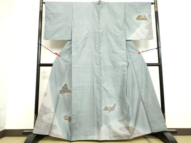 平和屋着物●石川県指定無形文化財　牛首紬　白山工房　手織り　訪問着　陶器文　金彩　金通し地　正絹　逸品　DAAV1393tw