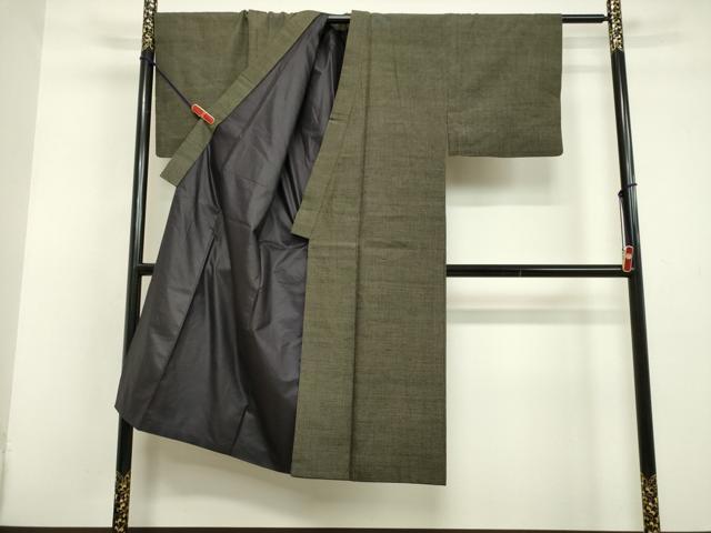 平和屋着物●男性　紬　アンサンブル　100亀甲　総詰め　正絹　逸品　DAAV1396tw