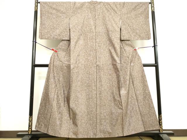 平和屋着物●本場大島紬　9マルキ　更紗花唐草文　正絹　逸品　CAAZ3309yc 平和屋着物○本場大島紬 9マルキ 更紗花唐草文 正絹 逸品 未使用