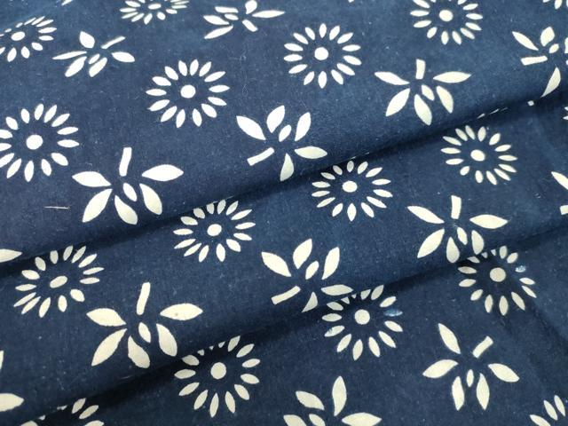 平和屋着物●上質な小紋　型染め　草花文　綿　逸品　DAAV1419tw