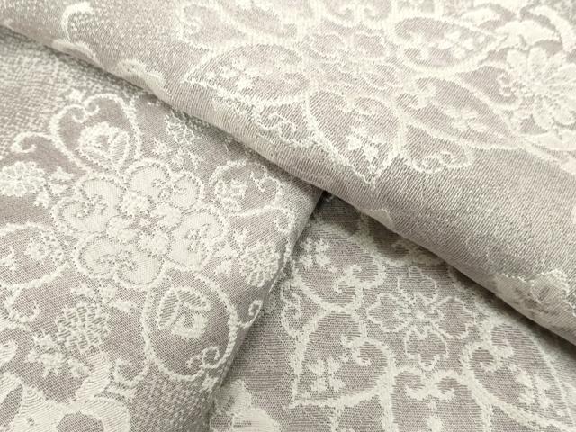 平和屋着物●上質なお召　天目織　正倉院花文　正絹　逸品　DAAV1424tw