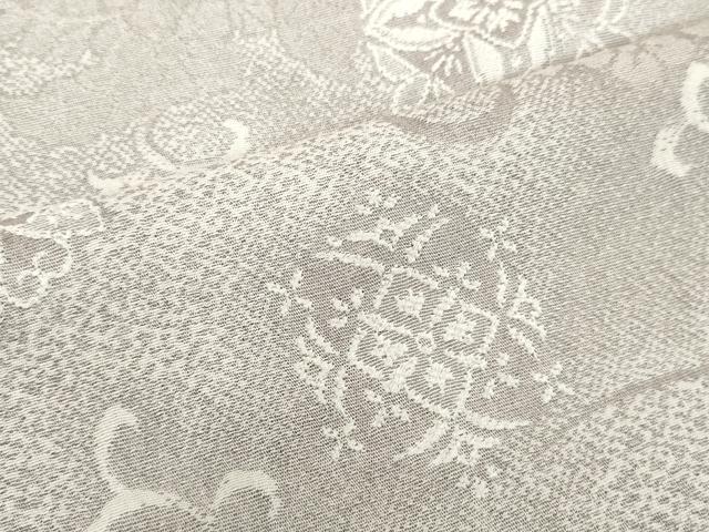 平和屋着物○上質なお召 天目織 正倉院花文 正絹 逸品