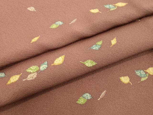 平和屋着物●上質な小紋　草葉文　正絹　逸品　DAAV1425tw