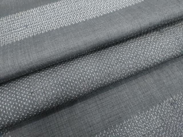 平和屋着物●結城紬　80亀甲　横段文　そごう百貨店扱い　正絹　逸品　DAAV1460tw