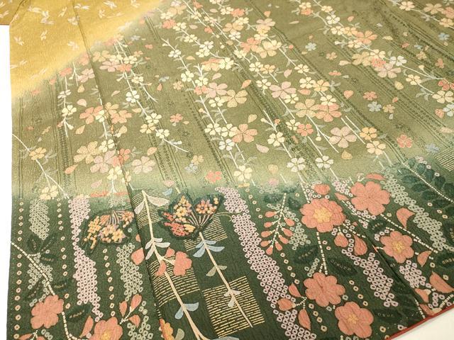 平和屋着物□豪華振袖 花蝶文 暈し染め 金彩 正絹 逸品 CAAR7186dy