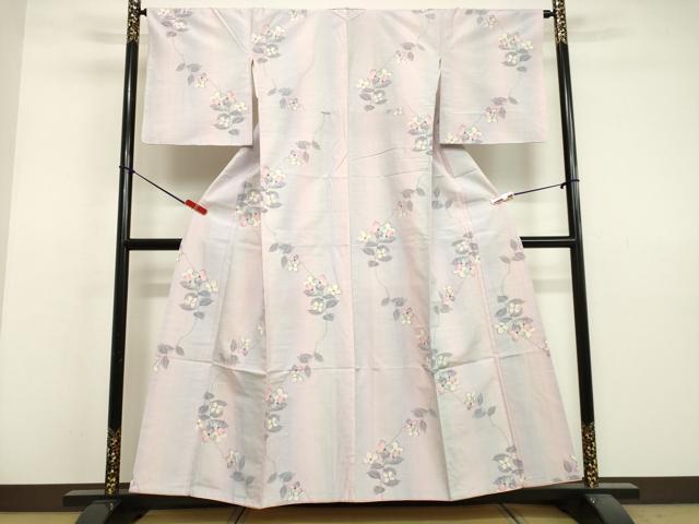 平和屋着物●上質な紬　花唐草文　正絹　逸品　DAAY5301ud 平和屋着物○上質な紬 花唐草文 正絹 逸品 DAAY5301ud