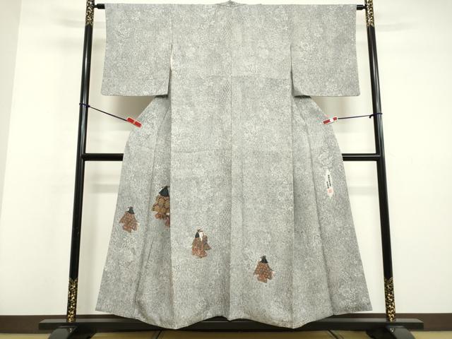 平和屋着物●二代目更甚　江戸更紗　訪問着　杢目絞り　童子文　正絹　逸品　DAAV1476tw