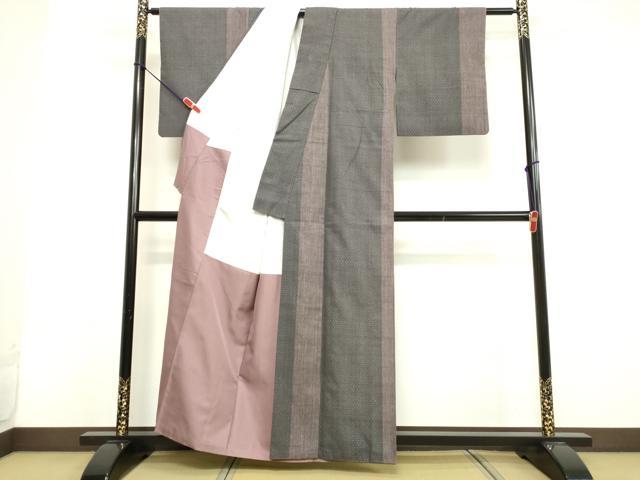 平和屋着物○本場結城紬 重要無形文化財 結城紬 蚊絣 間道 正絹