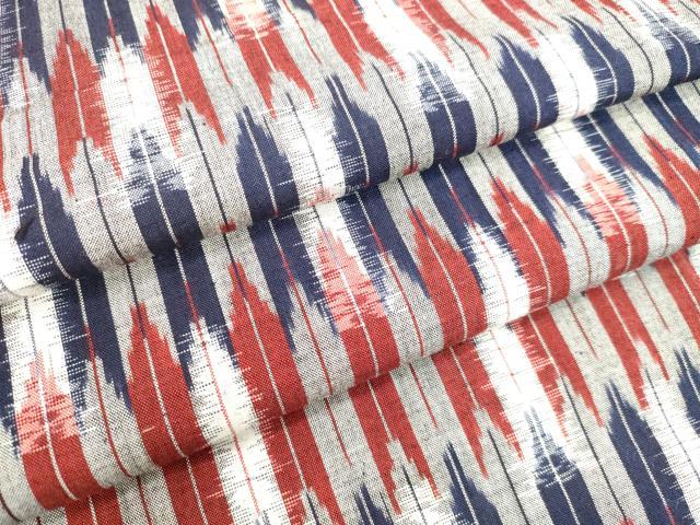 平和屋着物●久留米絣　単衣　矢羽根文　綿　逸品　DAAV1492tw