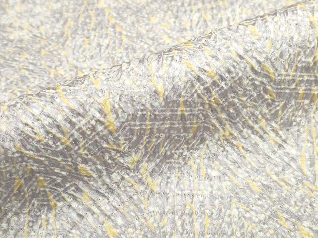 平和屋着物●名門　藤娘きぬたや・総絞り(杢目絞り)　小紋　霞文　正絹　逸品　DAAV2039xg