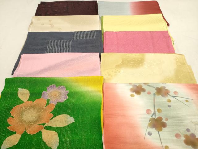 平和屋着物★和装小物　帯揚げ10枚セット　正絹　逸品　DAAV2464xg