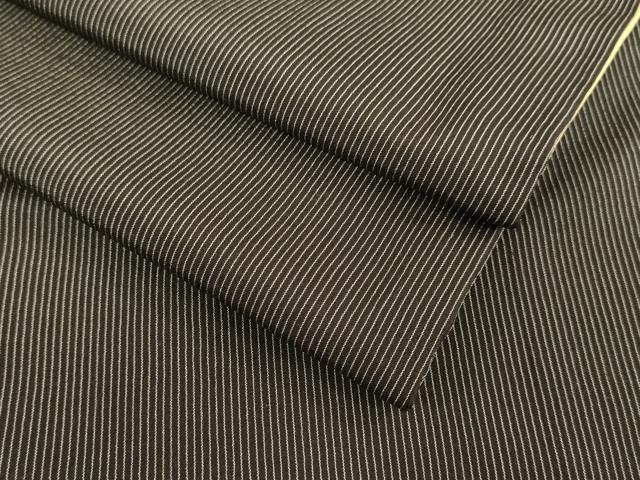 平和屋着物●江戸小紋　お召地　万筋　赤墨色×白色　正絹　逸品　DAAV3078du