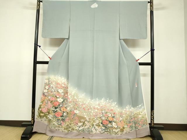 平和屋着物●京加賀友禅　松本健一　色留袖　花鳥文　暈し染め　正絹　逸品　未使用　DAAV3089du